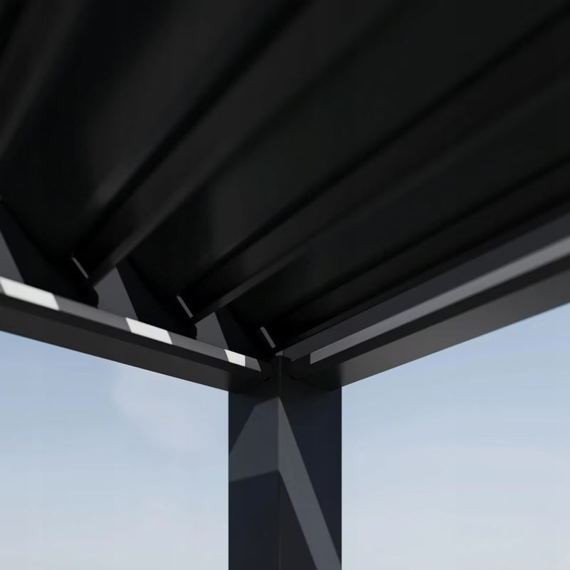 Vægmonteret Pergola Elegance Wall 3x3 m Antracit med LED