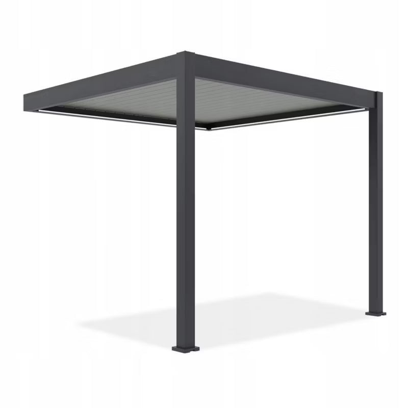 Vægmonteret Pergola Elegance Wall 3x3 m Antracit med LED