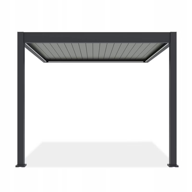 Vægmonteret Pergola Elegance Wall 3x3 m Antracit med LED