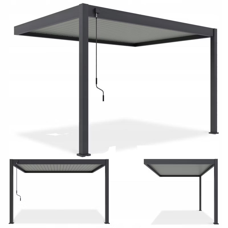 Vægmonteret Pergola Elegance Wall 3x4 m Antracit Grå