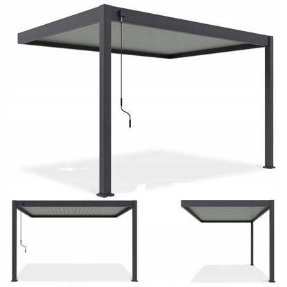 Vægmonteret Pergola Elegance Wall 3x4 m Antracit Grå