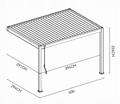 Vægmonteret Pergola Elegance Wall 3x4 m Antracit Grå