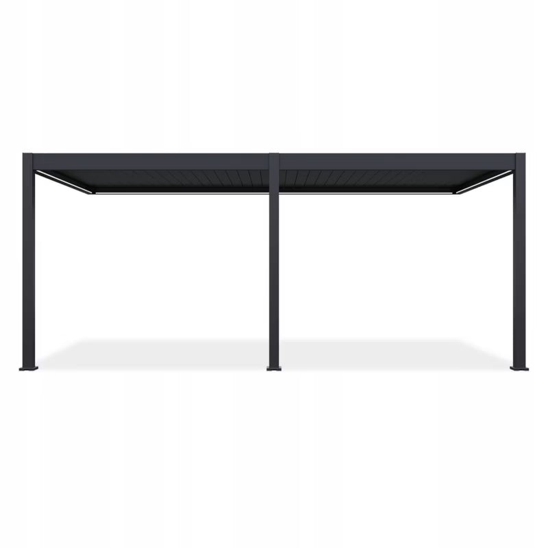 Vægmonteret Pergola Elegance Wall 3x6 m med LED Antracit