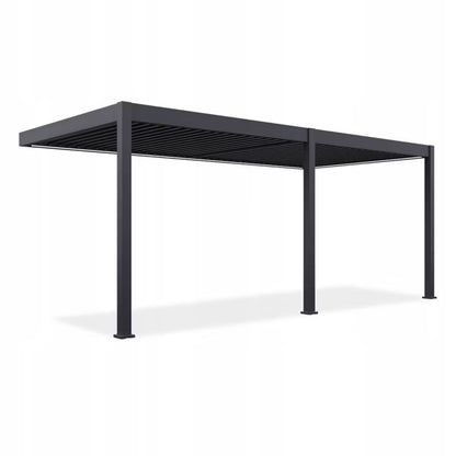 Vægmonteret Pergola Elegance Wall 3x6 m med LED Antracit