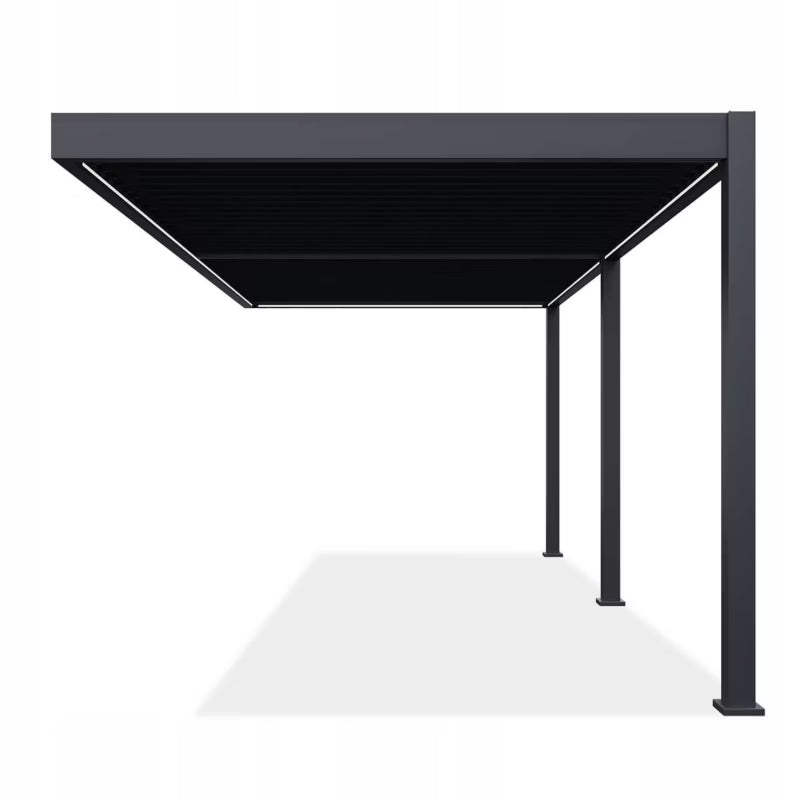 Vægmonteret Pergola Elegance Wall 3x6 m med LED Antracit