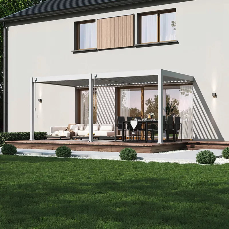 Vægmonteret Pergola Elegance Wall 3x6 m Hvid