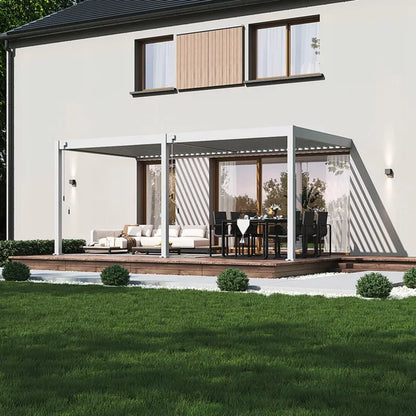 Vægmonteret Pergola Elegance Wall 3x6 m Hvid