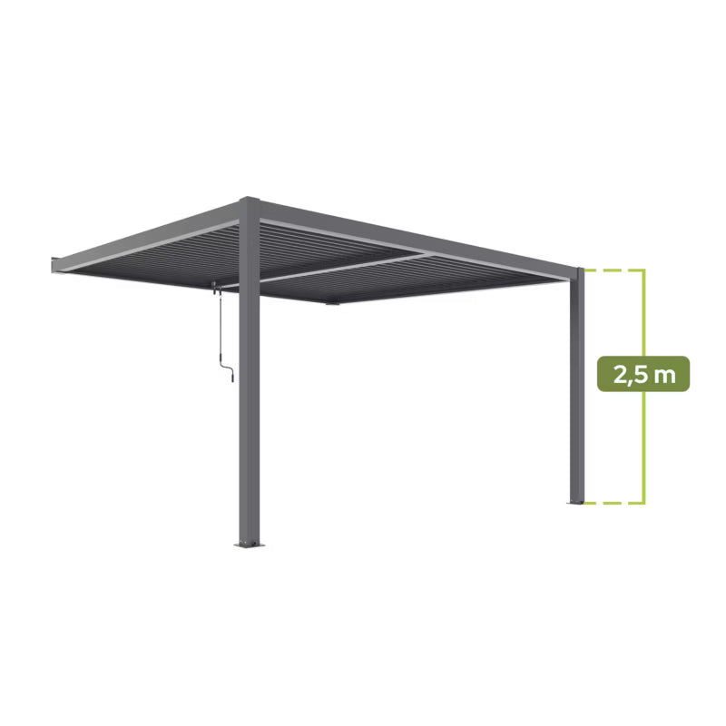 Vægmonteret Pergola LUXE 3x3 m LED Antracit