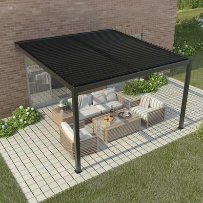 Vægmonteret Pergola LUXE 3x3 m LED Antracit