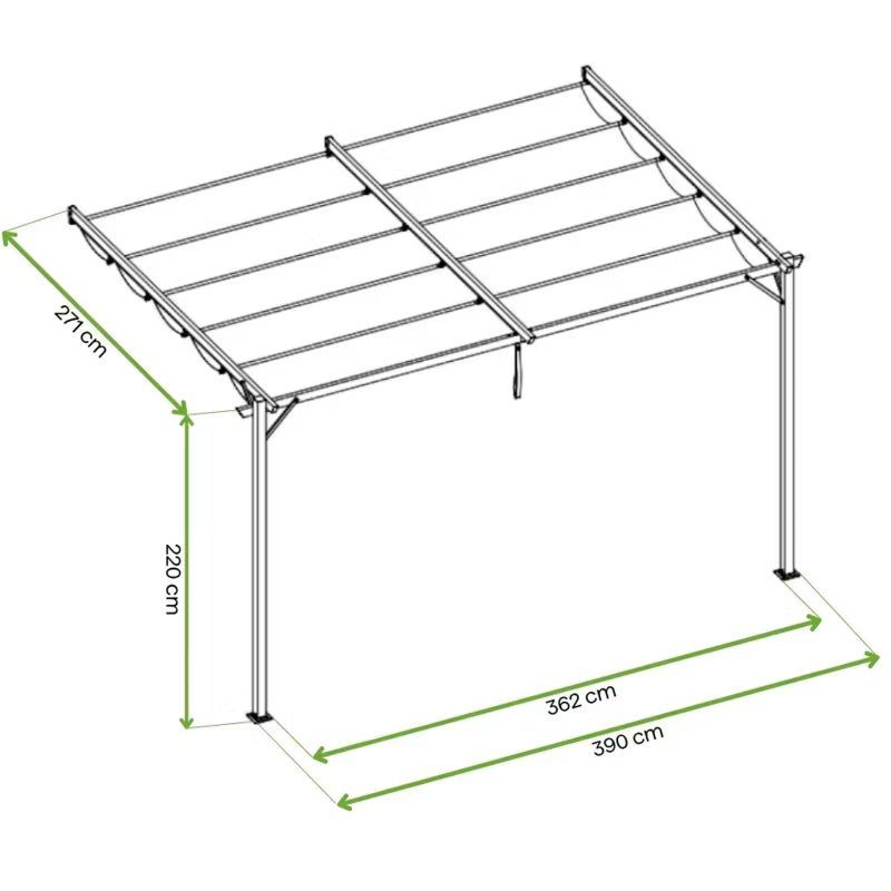 Vægmonteret Pergola Sprint Wall Plus 4x2,7 m Antracit