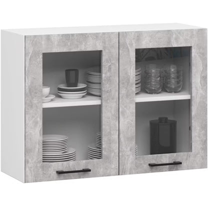 Vægmonteret Vitrineskab 80x30,5 cm Hvid Beton