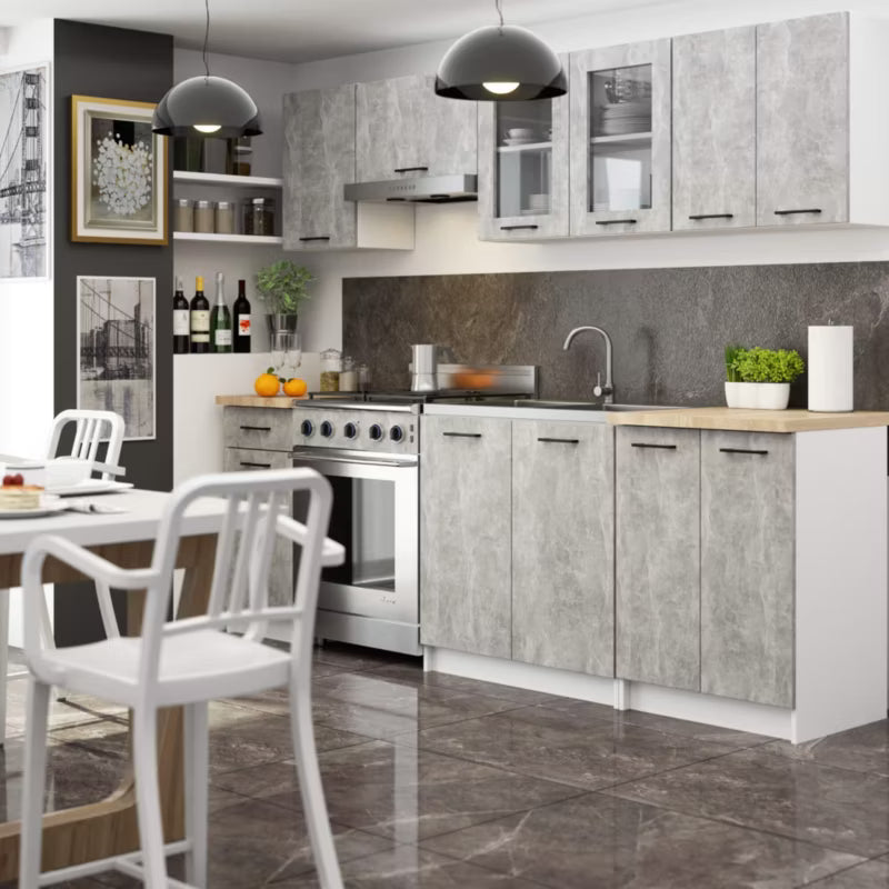 Vægmonteret Vitrineskab 80x30,5 cm Hvid Beton