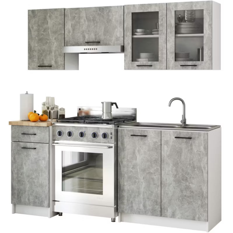 Vægmonteret Vitrineskab 80x30,5 cm Hvid Beton