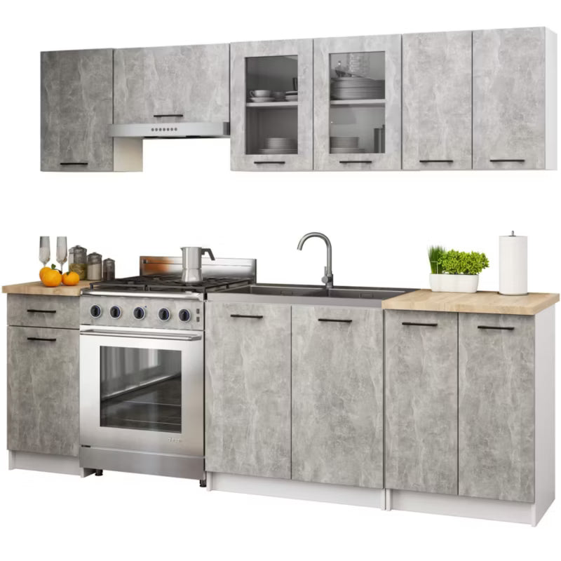 Vægmonteret Vitrineskab 80x30,5 cm Hvid Beton