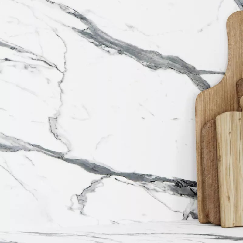 Vægpanel Neutral Statuario 60x300 cm Marmor Hvid