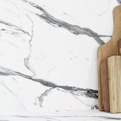 Vægpanel Neutral Statuario 60x300 cm Marmor Hvid