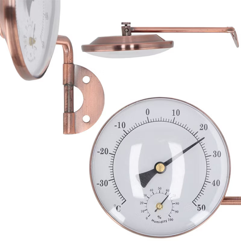 Vægtermometer Udendørs 17,7x13 cm Metal med Hygrometer