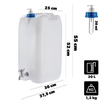Vanddunk 30 Liter med Hane og Sæbedispenser