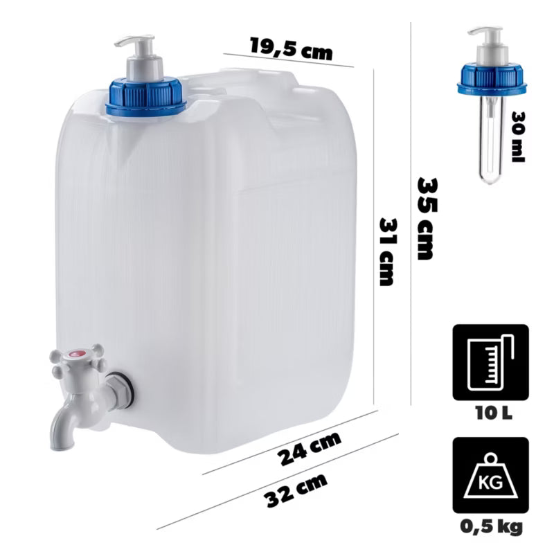 Vanddunk Porti 20 Liter Hvid med Hane