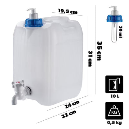 Vanddunk Porti 20 Liter Hvid med Hane