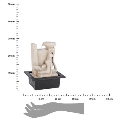 Vandfontæne Yogakvinde 22x18x29 cm Beige med LED-lys