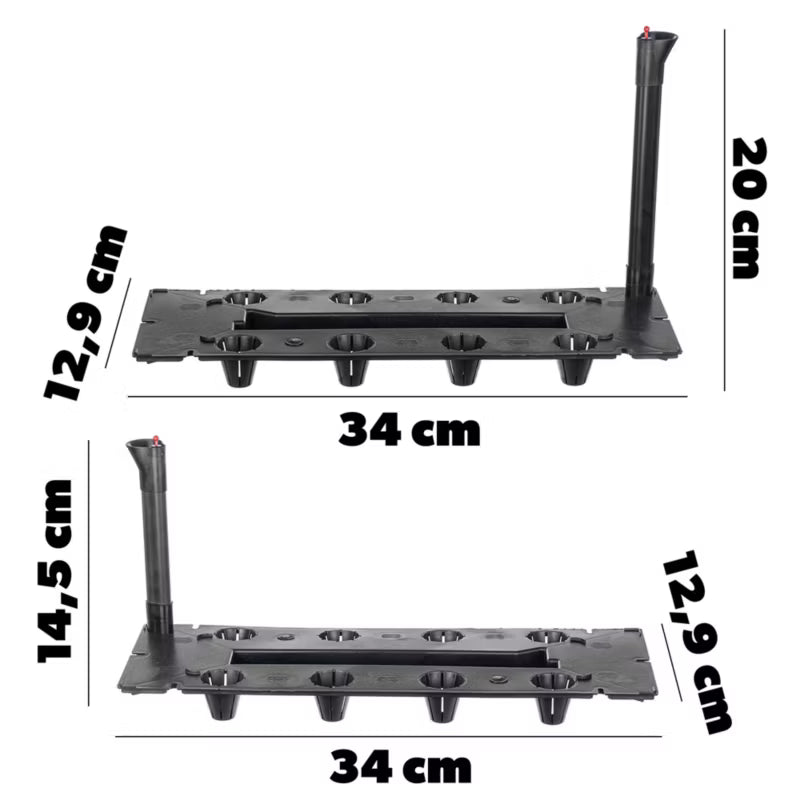 Vandingssystem Rektangulær 34x13x20 cm Sort