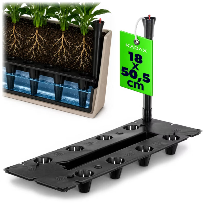 Vandingssystem Rektangulær 50,5x18x30 cm Sort