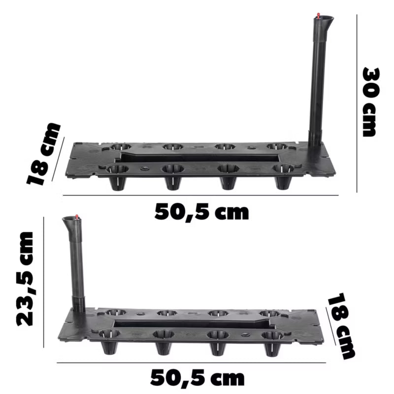 Vandingssystem Rektangulær 50,5x18x30 cm Sort