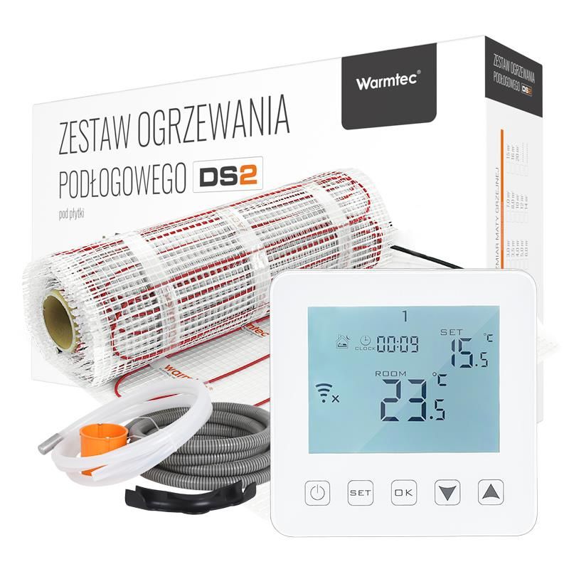 Varmemåtte 3 m² 170W/m² med WiFi Termostat Hvid