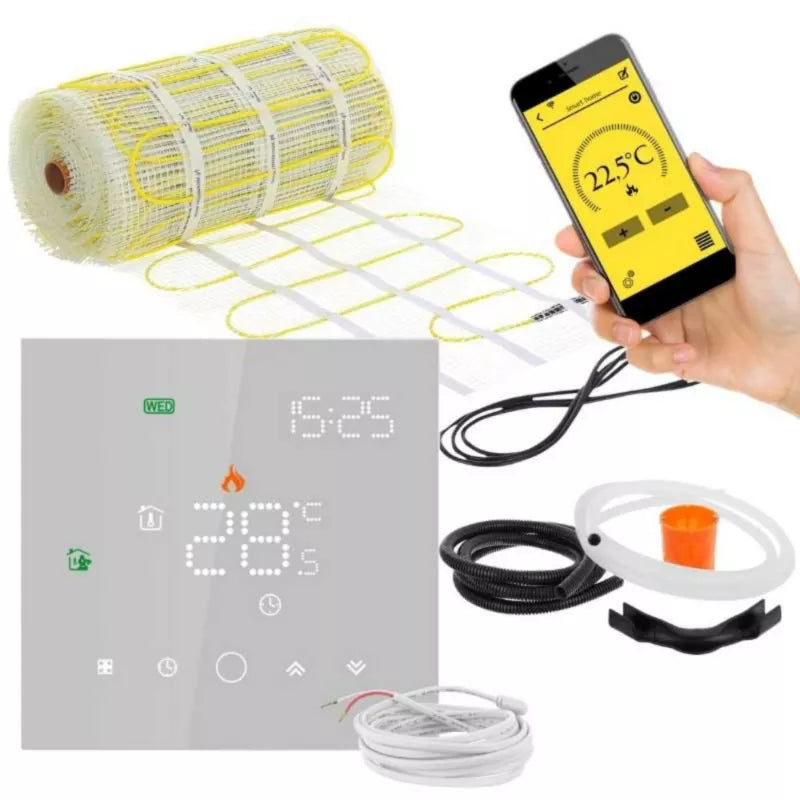 Varmemåtte MA-160W/m² med Leo Termostat Hvid