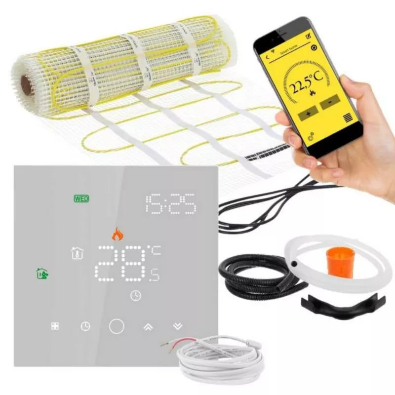 Varmemåtte Sæt til Fliser 2 m² 160 W/m² Hvid