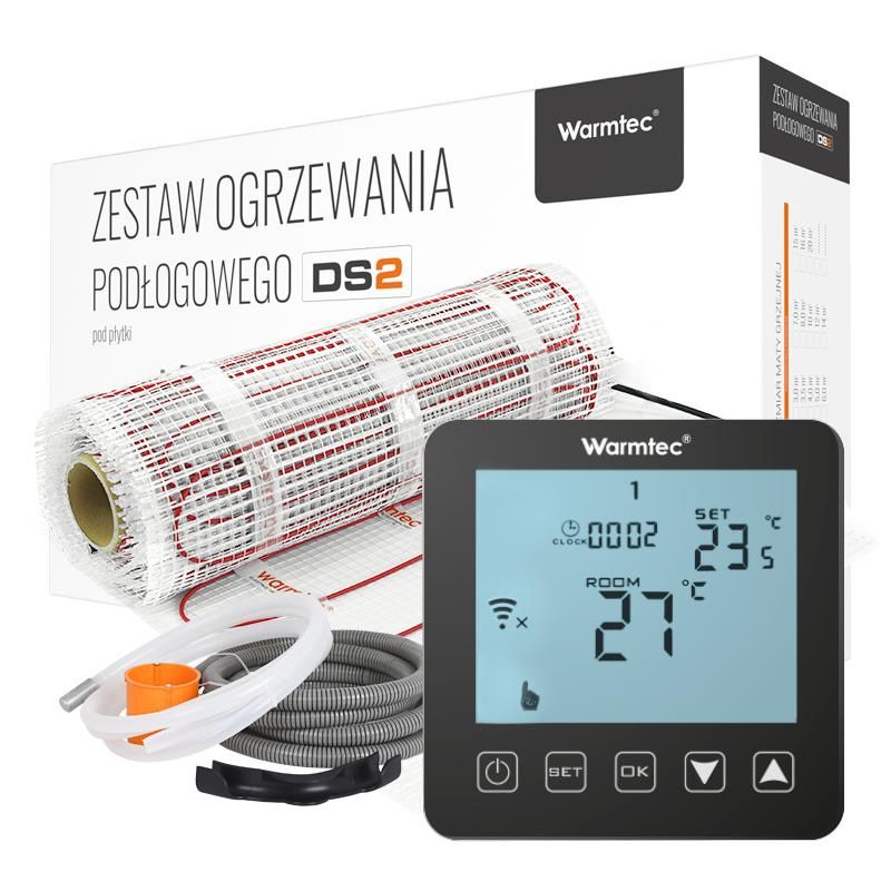 Varmemåtte til Klinker 3 m² 170W/m² WiFi Sort Termostat DS2-30/PRT-01