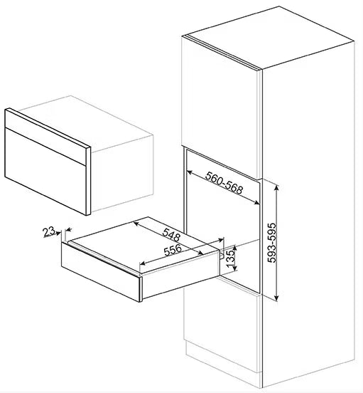 Varmeskuffe CPR915X 13,5x59,7 cm Inox