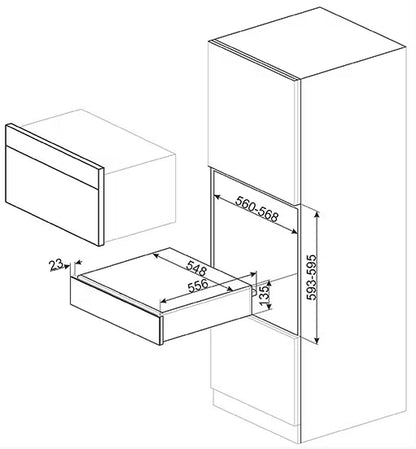 Varmeskuffe CPR915X 13,5x59,7 cm Inox