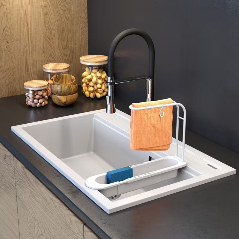 Vaskearrangør Justerbar 35,8-49,6 cm Hvid