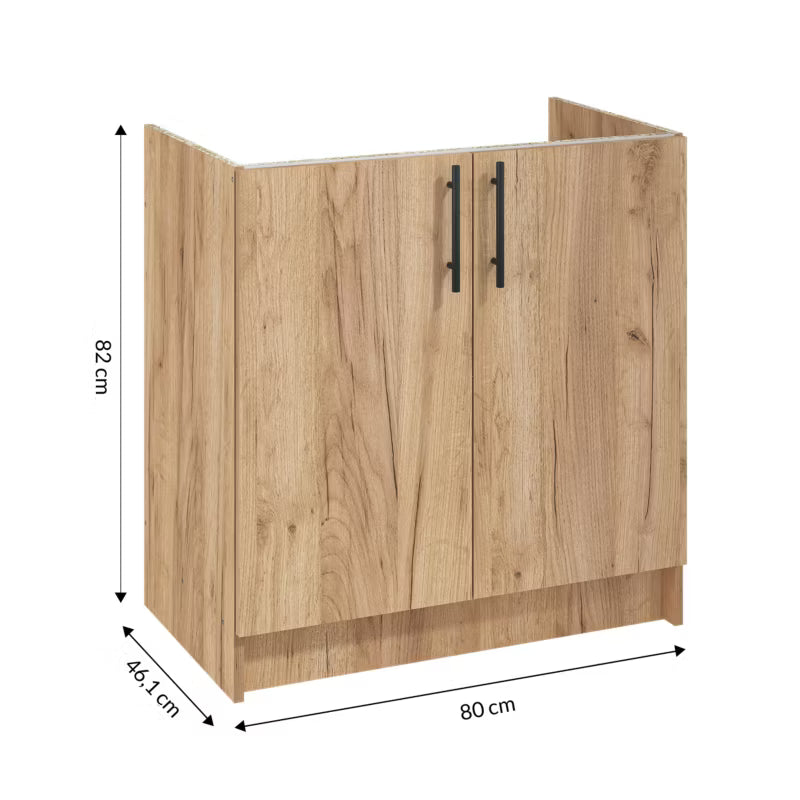 Vaskeskab Luna 80 cm Gylden Eg