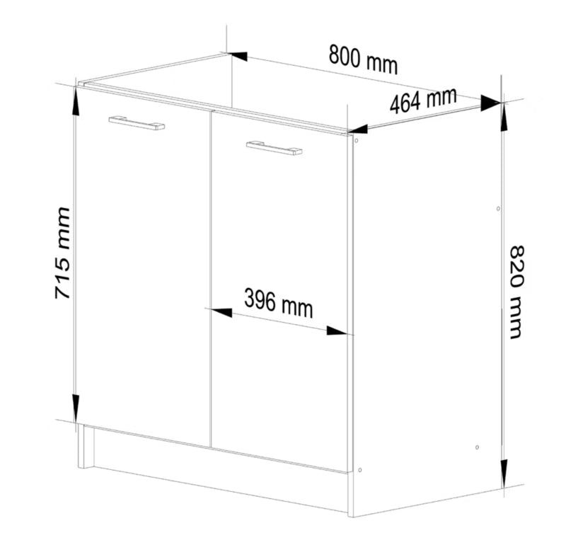 Vaskeskab Oliwia 80x46 cm Hvid Mat