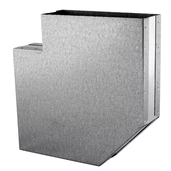 Ventilationsbøjning 150x50 mm 90° Galvaniseret Stål