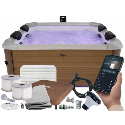 Vildmarksbad 160x160 cm LED WiFi 6 Personer