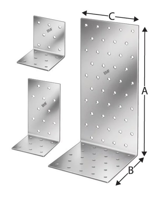 Vinkelbeslag EA 40x40x40x2 mm Galvaniseret Stål