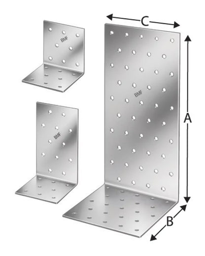 Vinkelbeslag EA 40x40x40x2 mm Galvaniseret Stål