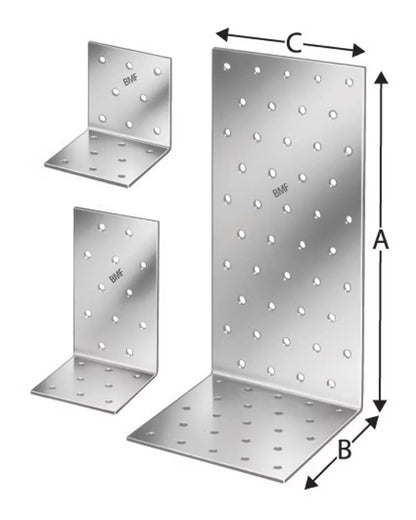 Vinkelbeslag EA 40x40x40x2 mm Galvaniseret Stål