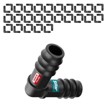 Vinkelkobling til Drypslange 16 mm 50 Stk. Sort