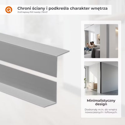 Vinkelprofil Hård PVC 35x35 mm 100 cm Hvid