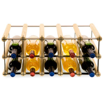 Vinreol 10 Flasker 52,5x24,5x22,5 cm Sort og Natur