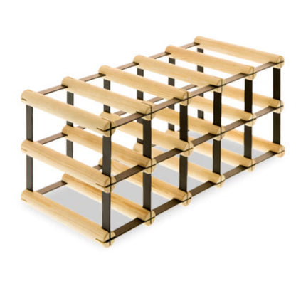 Vinreol 10 Flasker 52,5x24,5x22,5 cm Sort og Natur