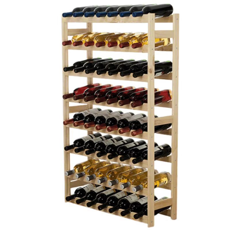Vinreol 118x72x25 cm Fyrretræ Natur 56 Flasker