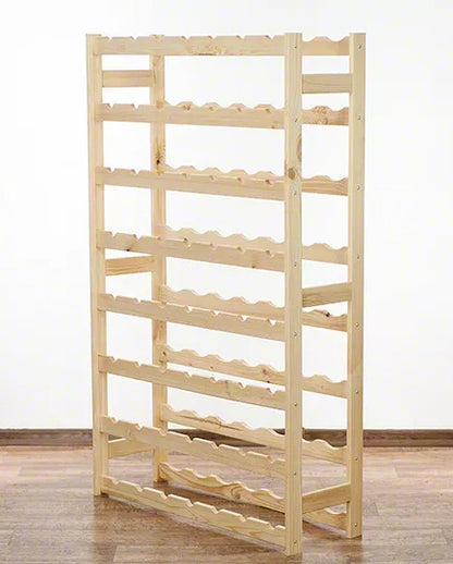 Vinreol 118x72x25 cm Fyrretræ Natur 56 Flasker