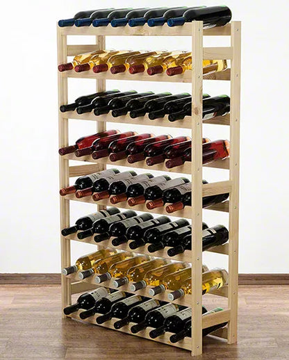 Vinreol 118x72x25 cm Fyrretræ Natur 56 Flasker