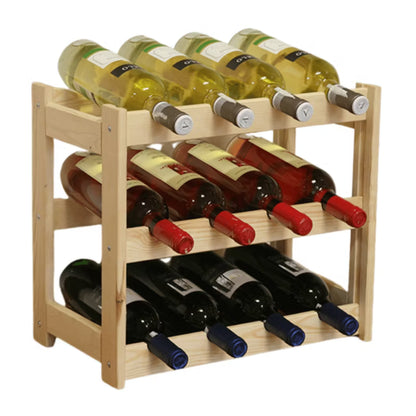 Vinreol 38x43x25 cm Fyrretræ Natur 12 Flasker